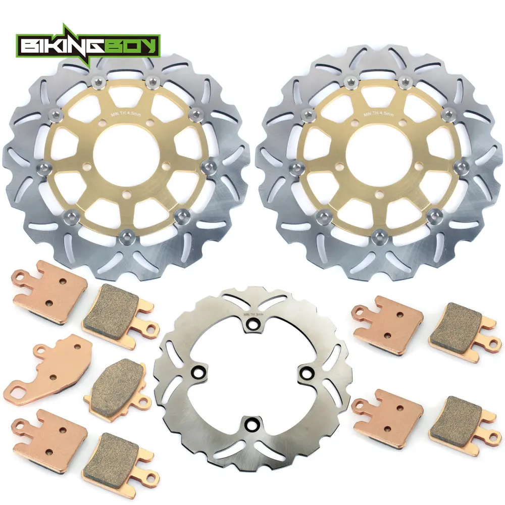 BIKINGBOY Front Rear Brake Discs Rotors Disks + Pads For Ninja ZX10R 04 05 06 07 08 09 10 11 12 13 14 15 ZX10-R ABS 2011-2015