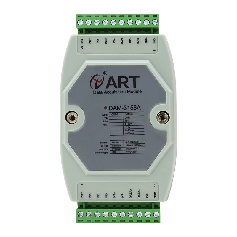 DAM3158A Analog Quantity Acquisition Module 8 Channels Voltage and Current Acquisition 4-20ma to Rs485 Isolation