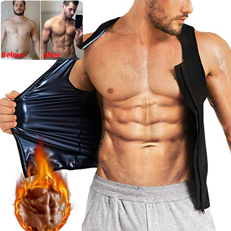 

Men Body Shaper Sauna Vest Waist Trainer Sweat Shirt Corset Top Abdomen Shapewear Corset Belly Fat Burn Fitness Slimming Belt