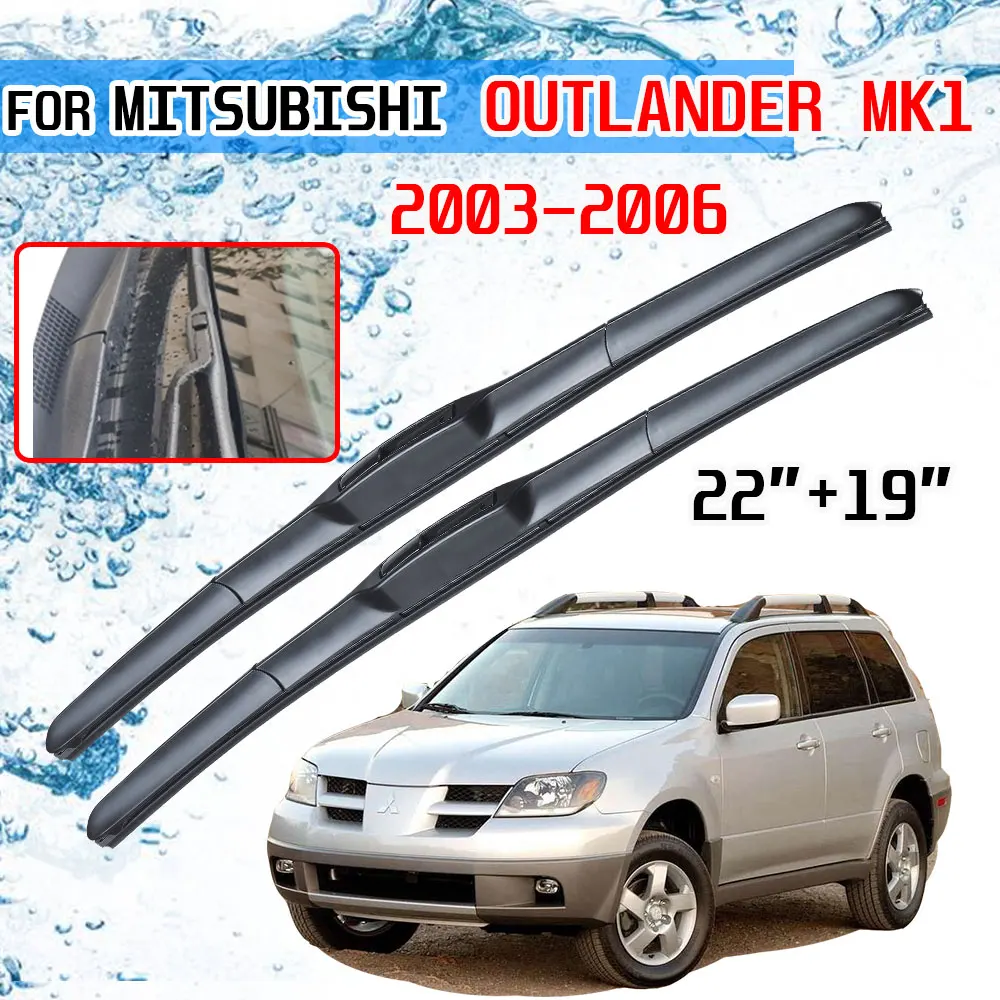 For Mitsubishi Outlander MK1 2003 2004 2005 2006 2007 Accessories Front Windscreen Wiper Blade Brushes for Car Cutter U J Hook