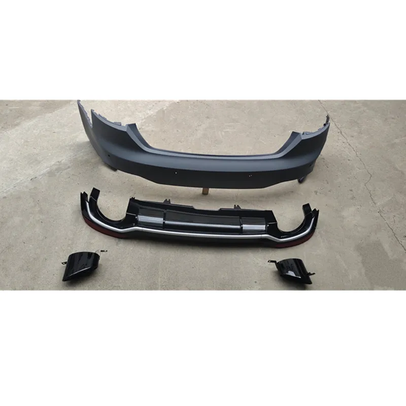 

Car Styling Rear Bumper Lip Rear Diffuser For A5 RS5 2017-2019 PP Material Car Bumper Diffuser Glossy Black Exhaust pipes