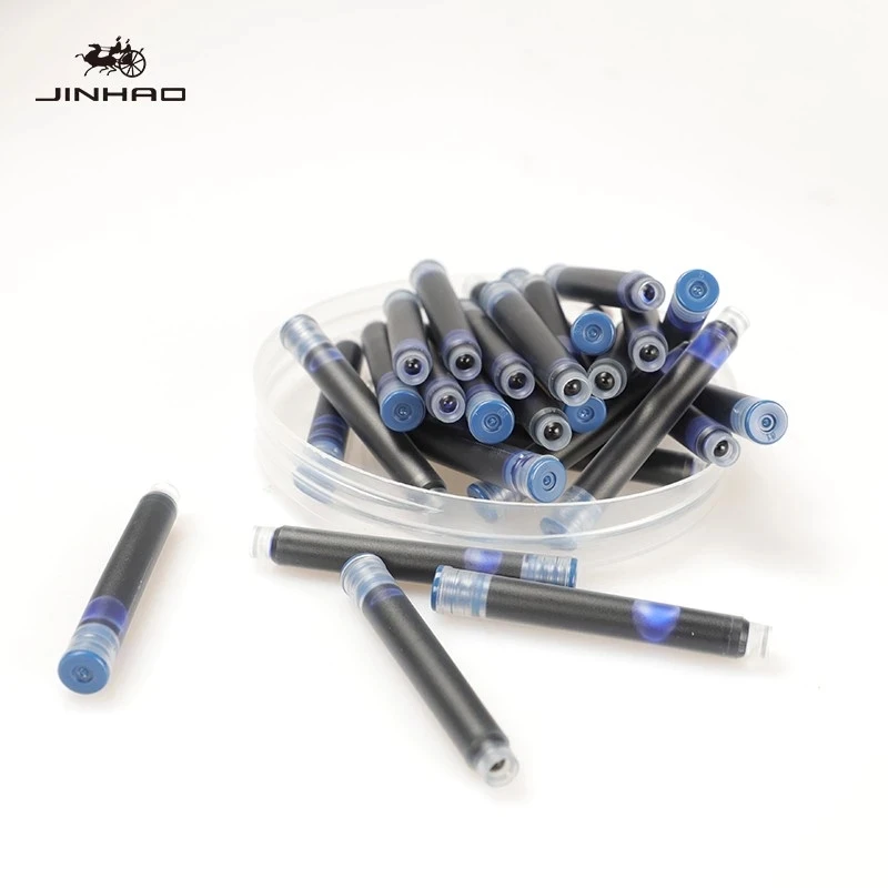 Wholesale Price 10PCS Disposable Blue and Black Fountain Pen Ink Cartridge Refills Length Fountain Pen Ink Cartridge Refills