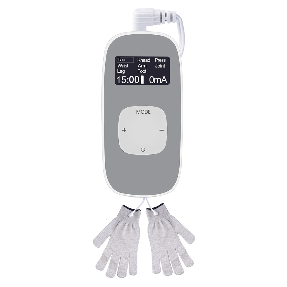 TENS Machine Digital Massager With 5 Pairs TENS Electrode Pads and Massage Gloves Stimulator Acupuncture For Physical Therapy