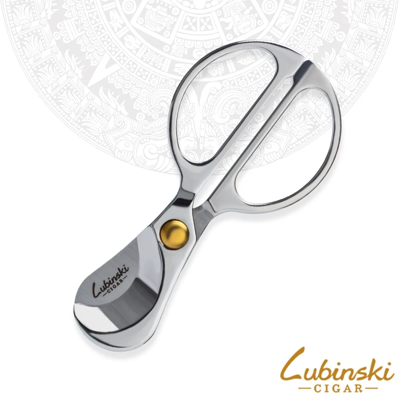 

LUBINSKI Stainless Steel Cigar Scissors Metal Sharp Cigar Cutter Scissors Tobacco Scissor With Gift Box