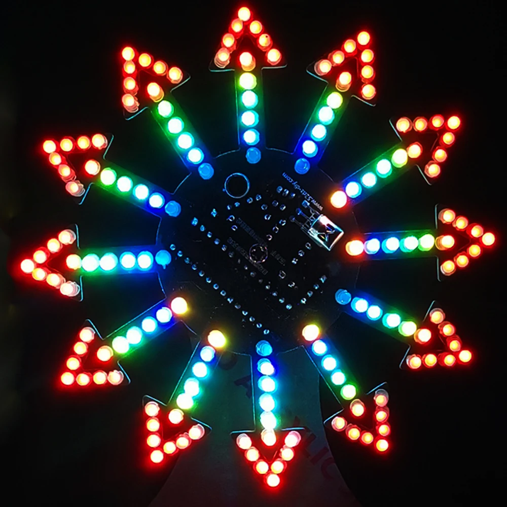 DIY electronic kit LED rotating ferris wheel Colorful LED flashing music spectrum voice control diy sodering kit project 21kind