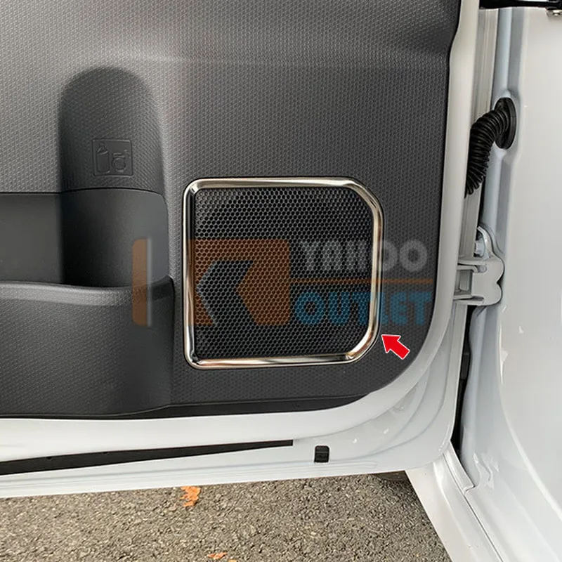 2pcs Car Door Speaker Cover for Daihatsu Tanto Custom La650/660s Car Styling Chrome Stainless Steel Auto Accessories