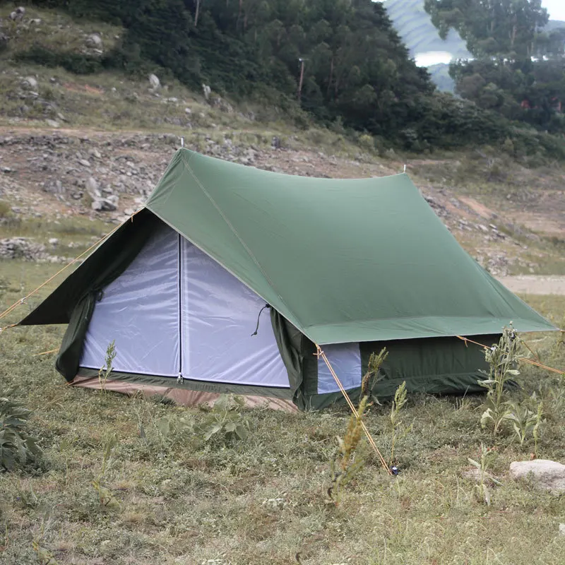 Outdoor Waterproof Aluminum Alloy Camping Tent, Cotton Hut, Double Small Room Tents, 205*155*125cm, 2 Person Use, High Quality