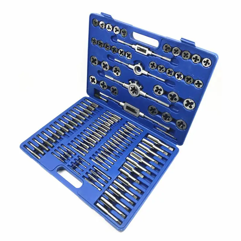 110-Piece Tap Die Set Multifunctional Gripper Combination Wire Tap Wrench Gripper Rack Toolbox