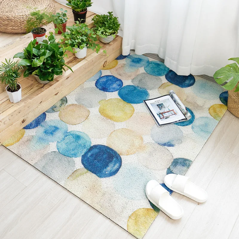 

Fresh Leaves Pattern Door Mat Carpet Porch Hallway Living Room Bedroom Entrance Door Mats Non-slip Freely Cuttable Mats Carpet