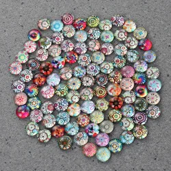 Round Dome Mosaic Mosaic Dome Round Gemstone Flat Stone Natural Jewelry Beads Vintage Pieces Embellishments Backs Crystal