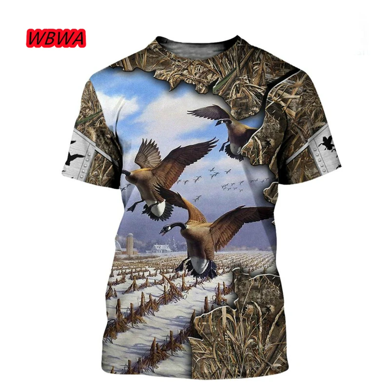 Duck Hunting Werewolf 3D Printing Summer Man's T-shirt Harajuku Short Sleeve Casual Oversized t-shirt