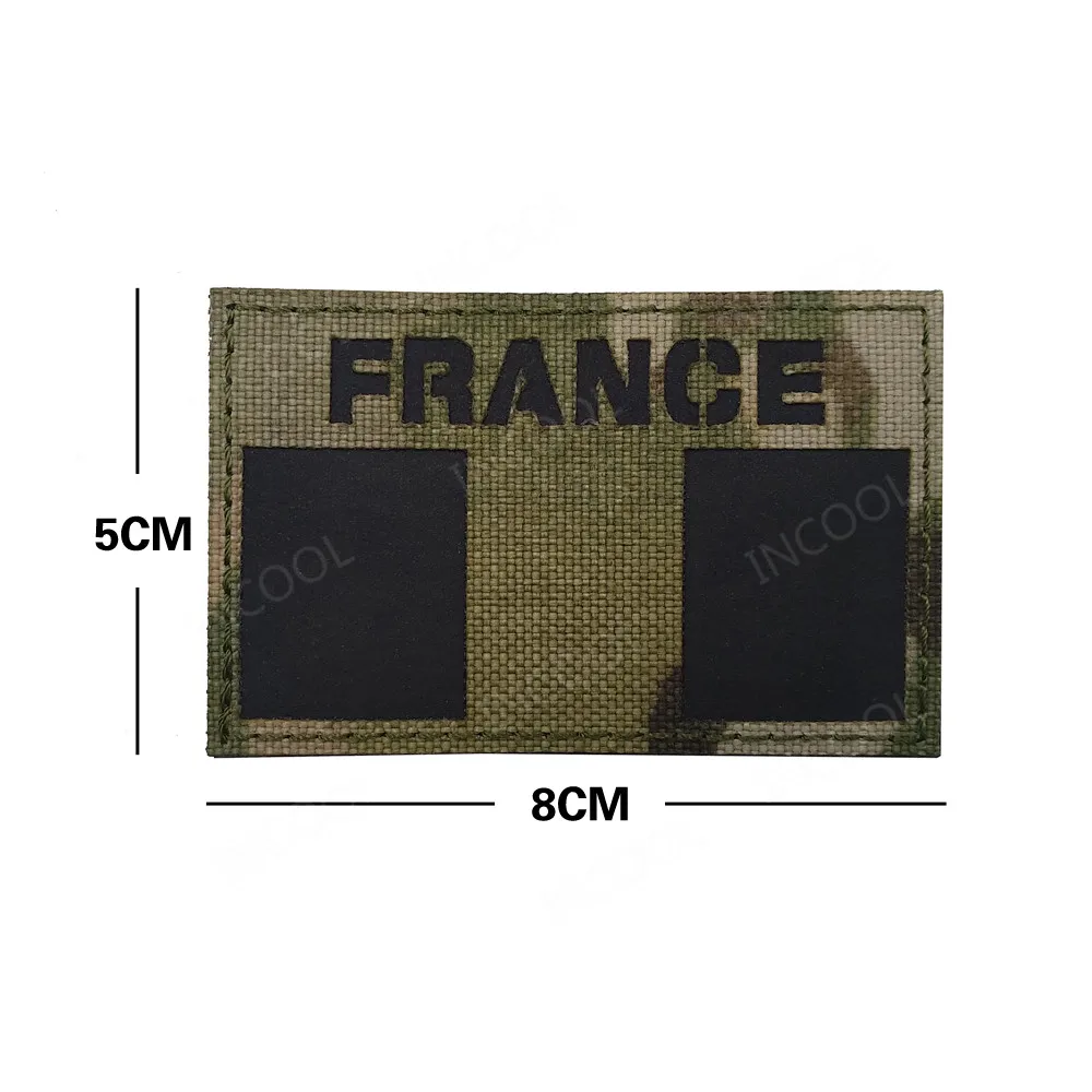 France Flag Embroidered Patches French IR Infrared Reflective Patch Embroidery Patch For Clothing Backpack Bag Cap