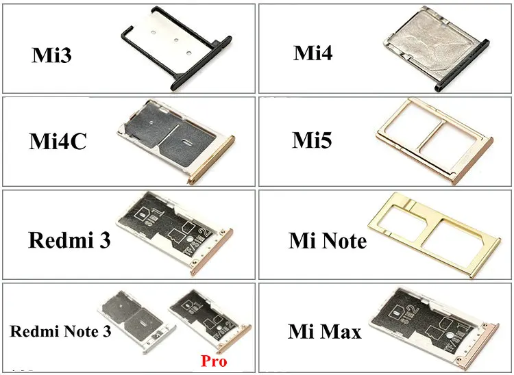 1PCS New Sim Card Slot Tray Holder Replacement Parts For Xiaomi Mi Note Mi5C Mi5X Redmi 3 3s Note 3 Phone