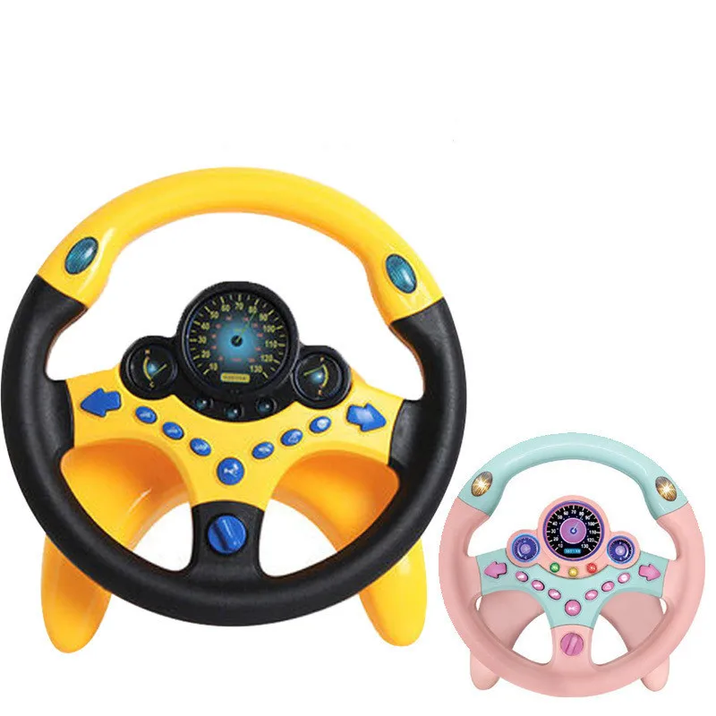 Eletric Simulation Steering Wheel Toy Light Sound Baby Kids Musical Educational Copilot Stroller Steering Wheel Vocal Toys Key