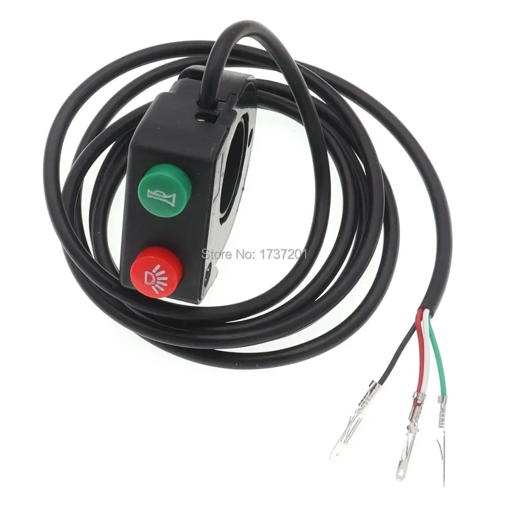 22mm 12V Motorcycle HeadLight Horn Head Light Switch Fit For Electric Vehicle Scooter Bike Quad ATV Black Line ON-Off