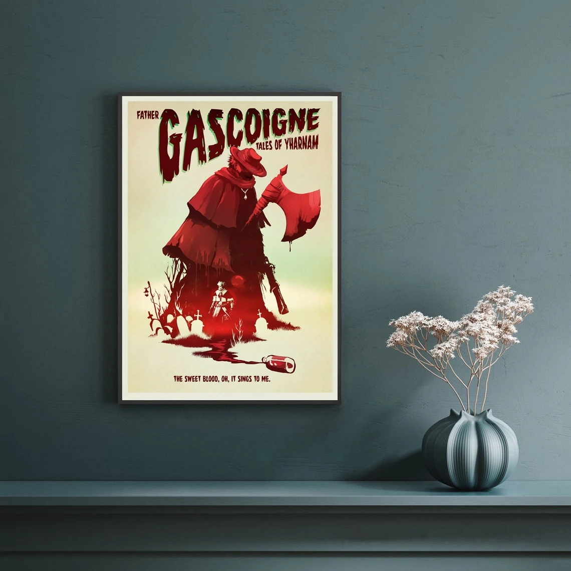 Bloodborne Game Poster Minimalist Retro Art Canvas Poster Print Father Gascoigne Video Game Poster