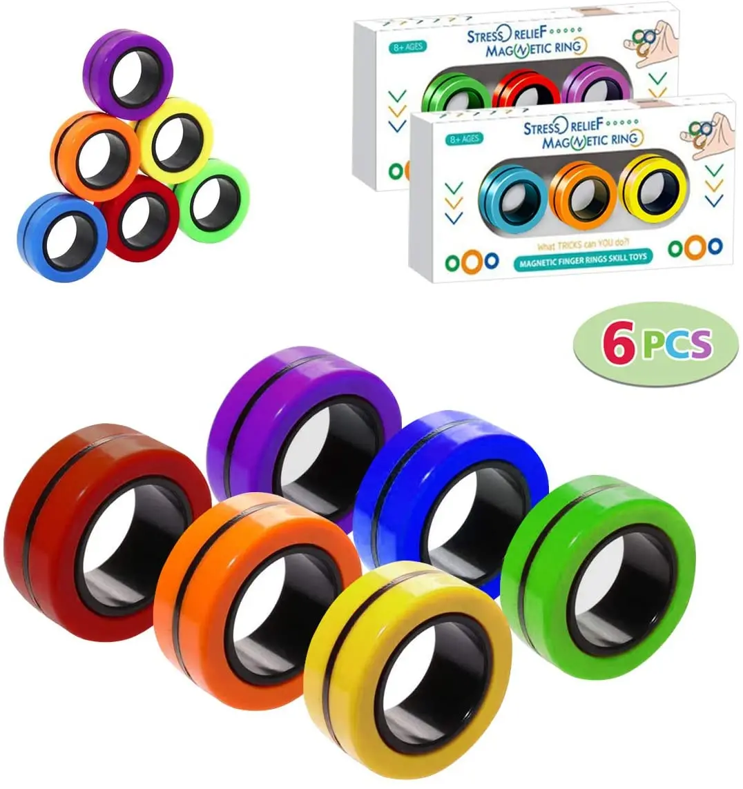 Anti-Stress Magnetische Ringe Zappeln Entpacken Spielzeug Magie Ring Requisiten Werkzeuge Kinder Magnetische Ring Finger Spinner Ring Erwachsene Spielzeug