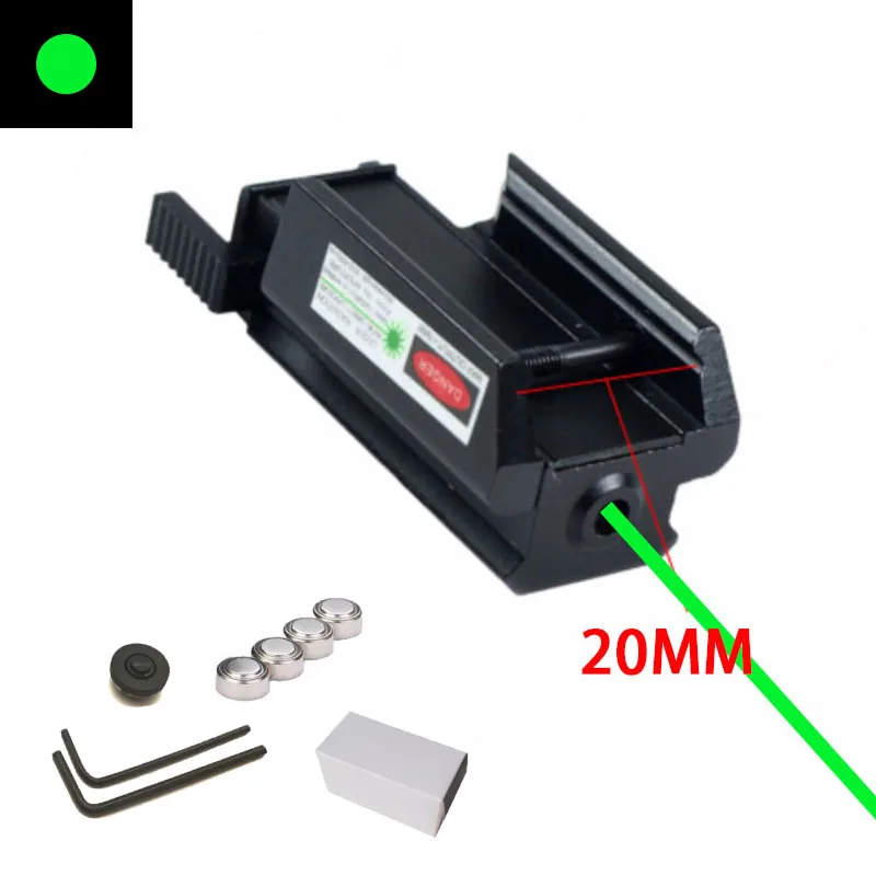 Green Laser Sight red Small Laser Sight Hanging 20mm Pistol Weaver Picatinny Railway Tactical Laser Glock Sight Accessories