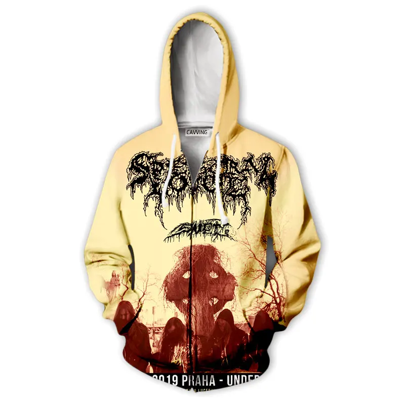 New Fashion  3D Print  SPECTRAL VOICE BAND  Zipper Hoodies Zip Up Hooded Sweatshirts Harajuku Hoodie Hip Hop Sweatshirts