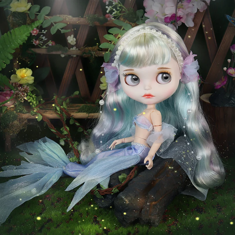 Outfits for Blythe Dolls Mermaid Suit Lace Skirt Cheongsam Suit Refreshing Style Cute Clothes