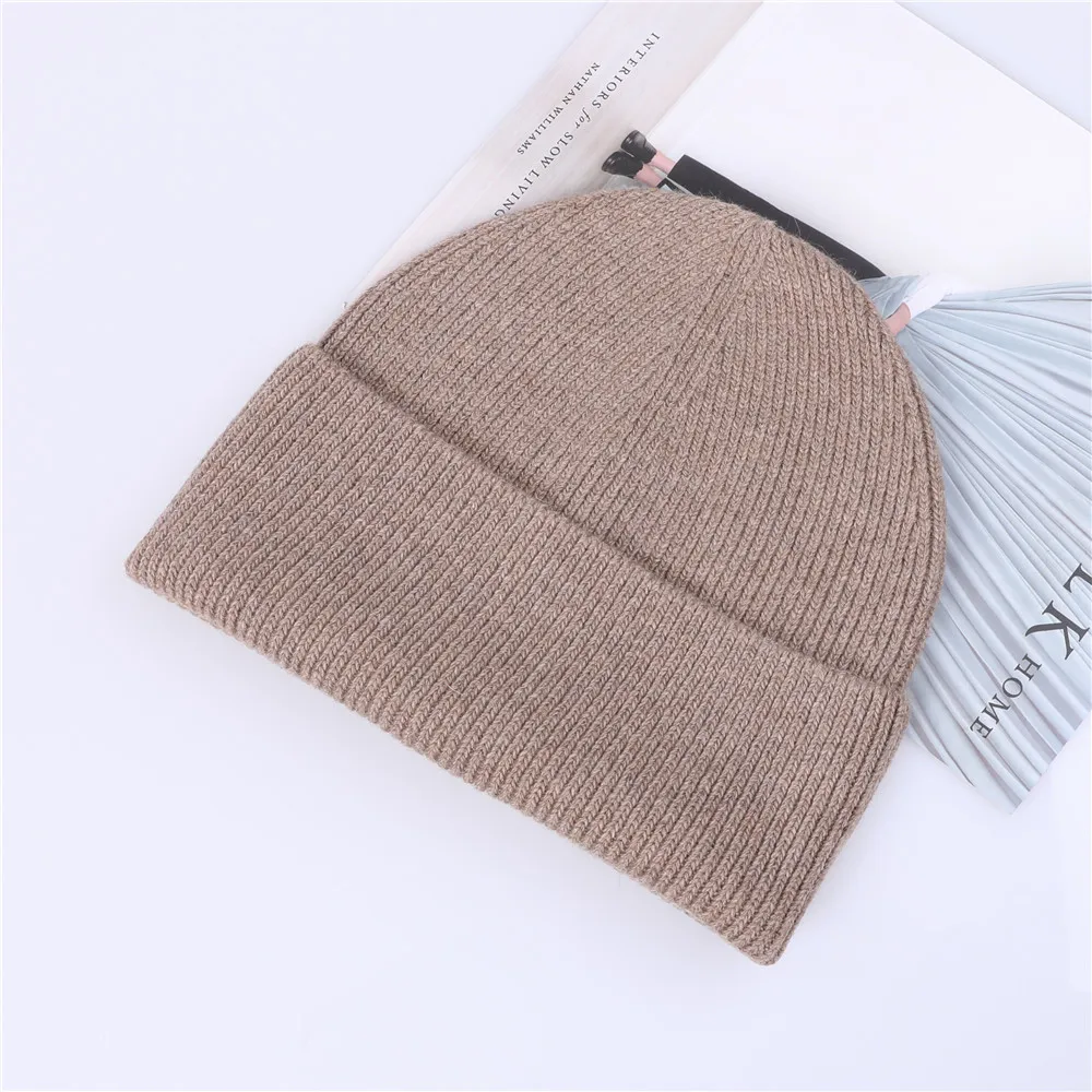 

Women knitted Winter Hat female Warm Wool fur beanie Girls Solid Bonnet women Skullies beanies Soft Hats Cashemere beanies