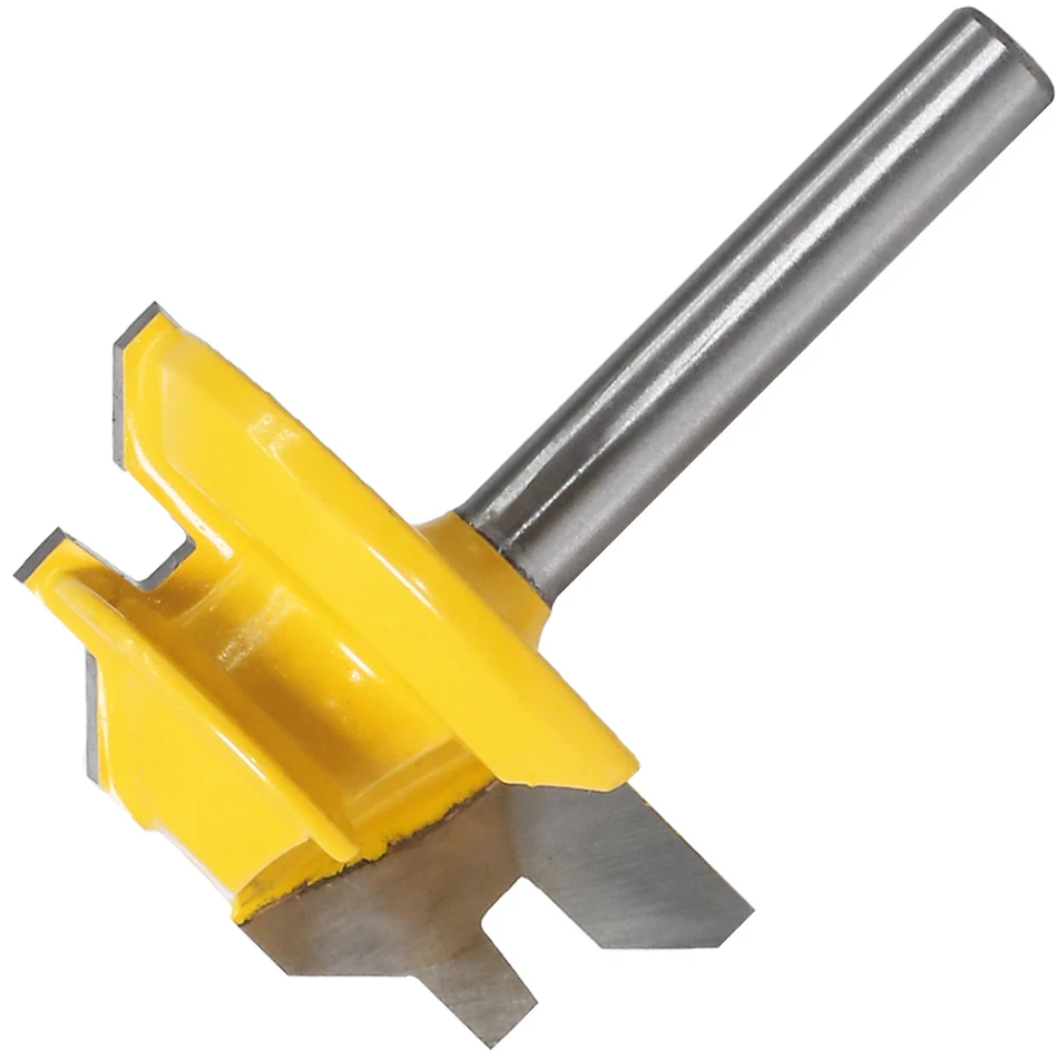 1Pc 45 Degree Lock Miter Router Bit 6mmShank Woodworking Tenon Milling Cutter Tool Drilling Milling For Wood Carbide Alloy