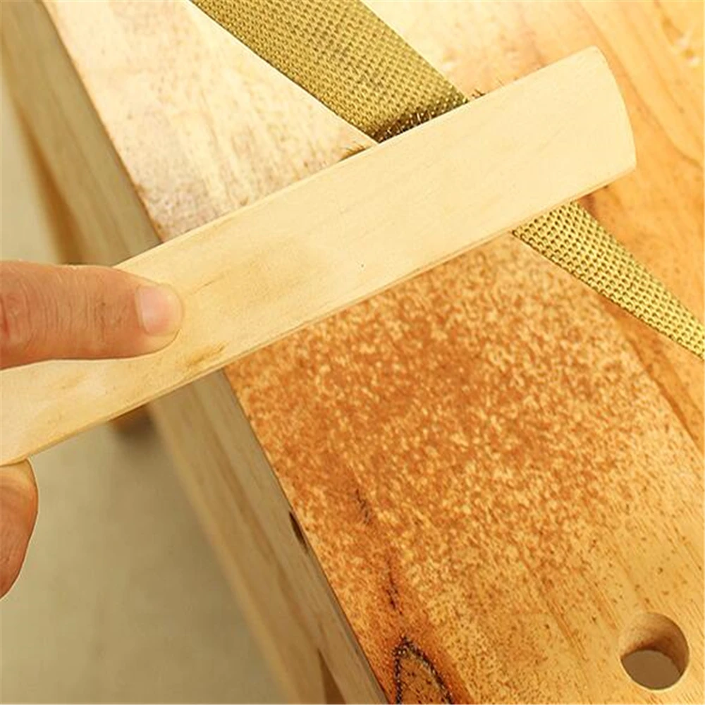 Square Wooden Handle Copper Wire Brush Soft Wire Long Handle Multifunctional Sawdust File Rust Removal Tool Just Wire Brush