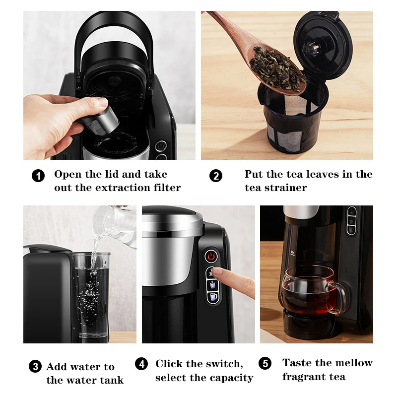 1.2L Automatic Capsule Coffee Machine Multifunctional American Coffee Machine Coffee Milk Tea Flower Tea Three In One