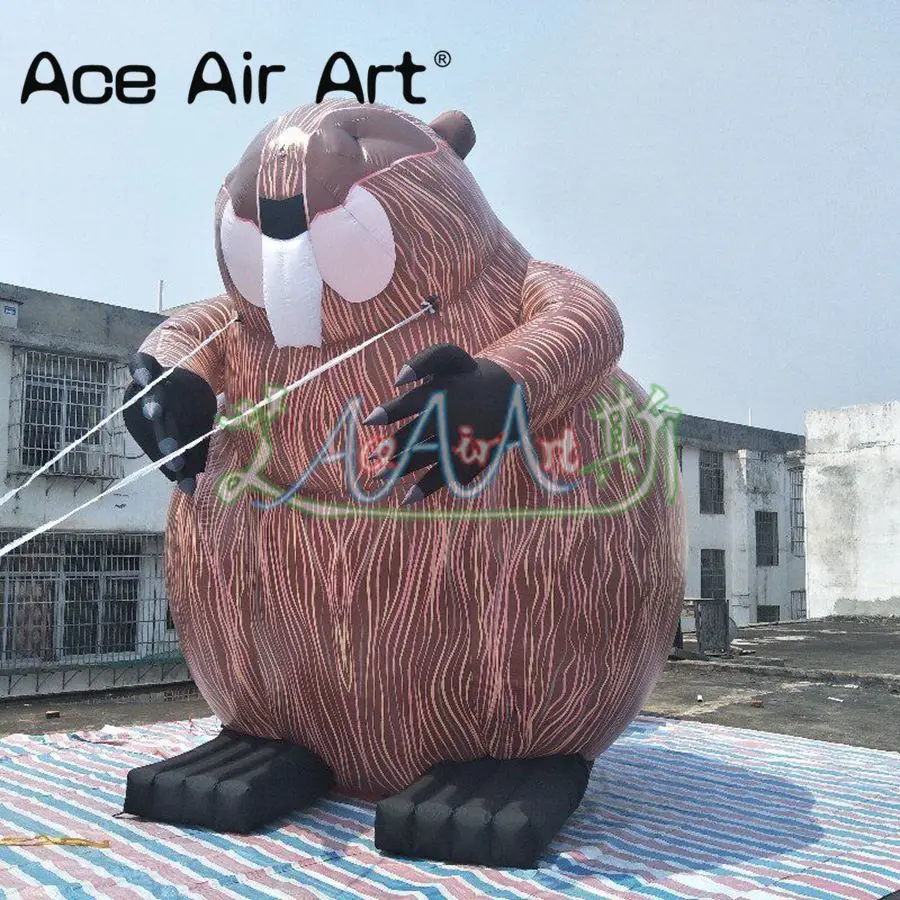 4 m tall Giant and Laborious Canadian People's mascot Inflatable Beaver for Advertising in Canada