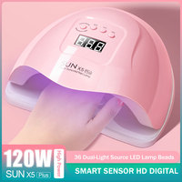 120W UV LED Nail Lamp For Manicure 36 Leds Nail Dryer For All Gels Polish LCD Display Lamp For Drying Nails Manicure Tools