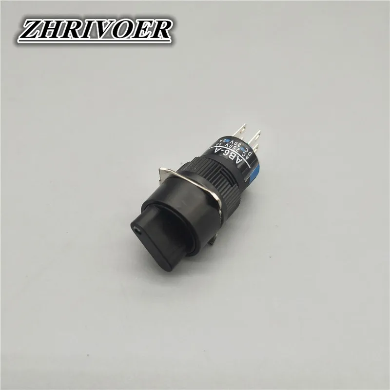 16mm LA16Y-11X/2 LA16Y-22X/3 Rotary Switch Knob Round Button 2/3 Positions  Self-locking/Latching 1NO1NC 2NO2NC Selector