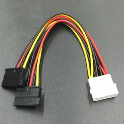 4 Pin IDE Molex To Dual SATA 15 Pin HDD Power Supply Extension Cable ATA SATA Y Splitter Dual Hard Drive Adapter Cable Connector