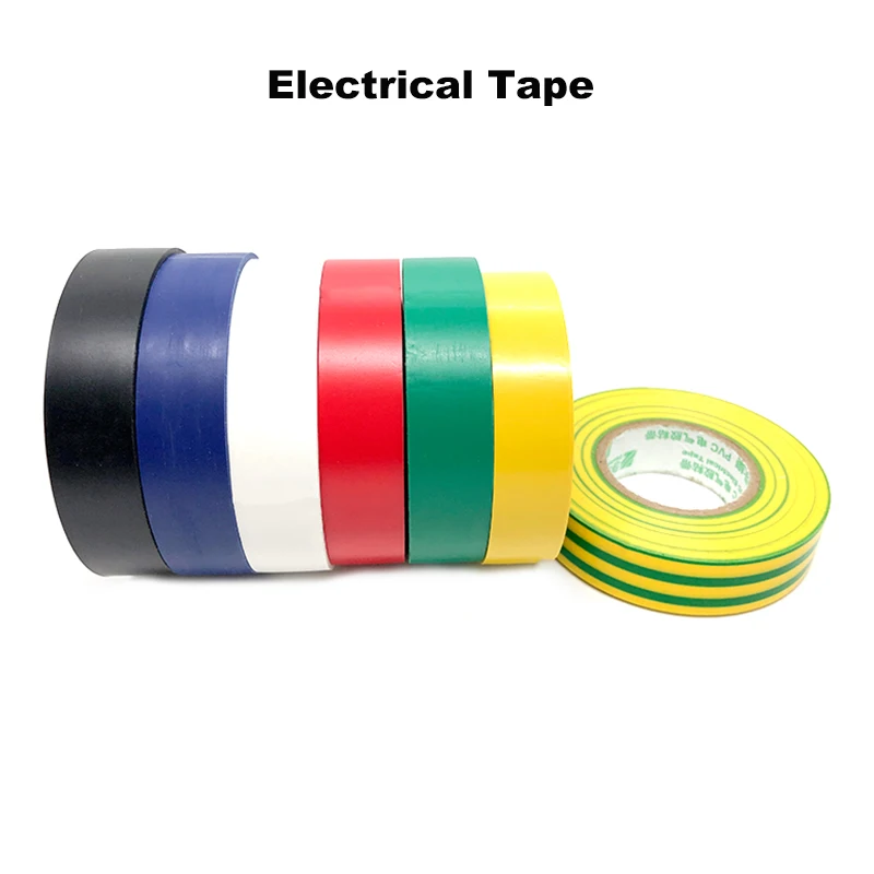 

PVC Waterproof Electrical Insulation Tape Self-adhesive Flame-retardant Red Blue Yellow Green Black White Wiring Accessories