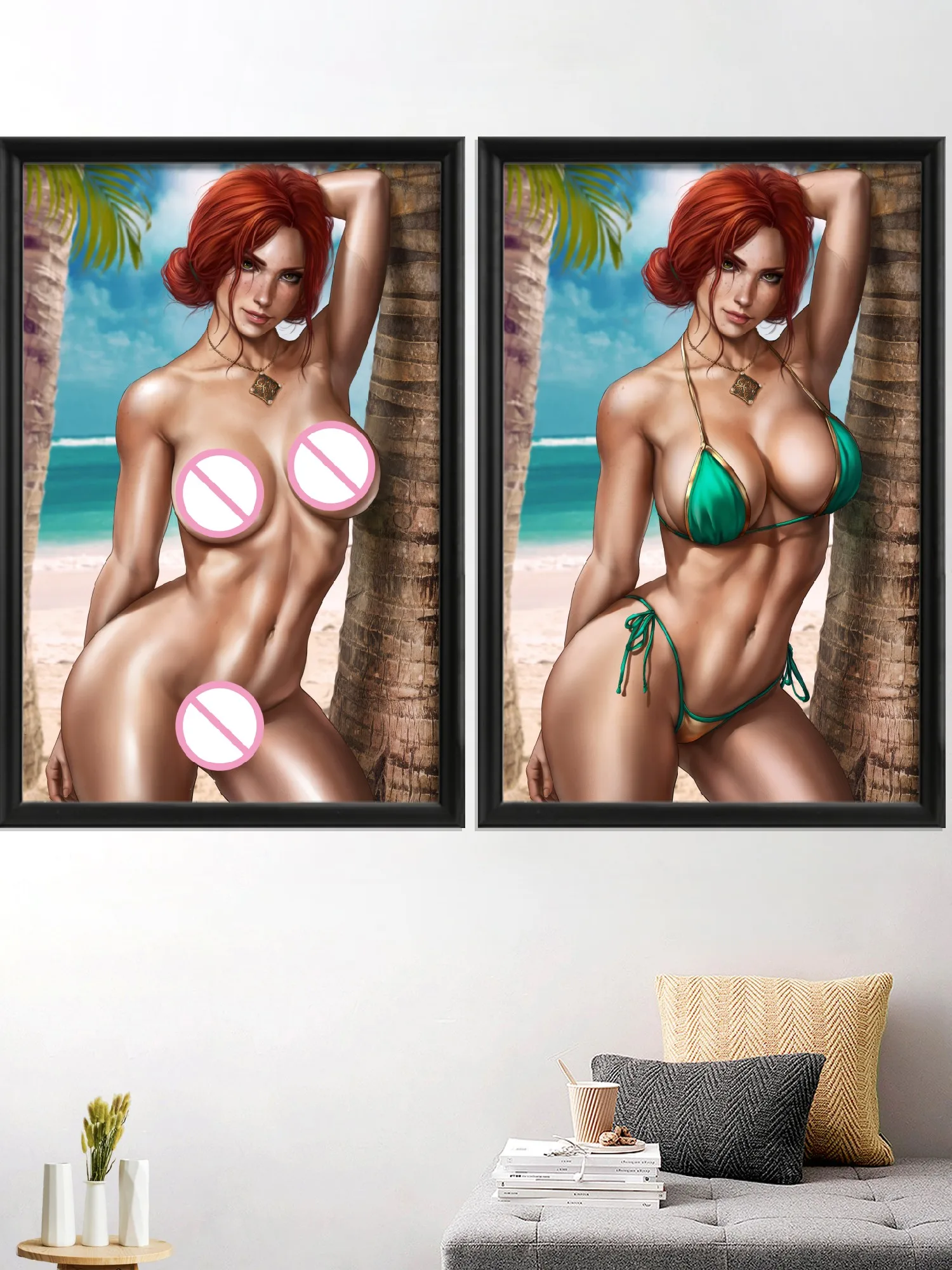 Triss Merigold Cartoon Yennefer Sexy Nude Girl Anime Video Game Art-Poster Decor Picture Living-Bedroom Home Decoration Silk