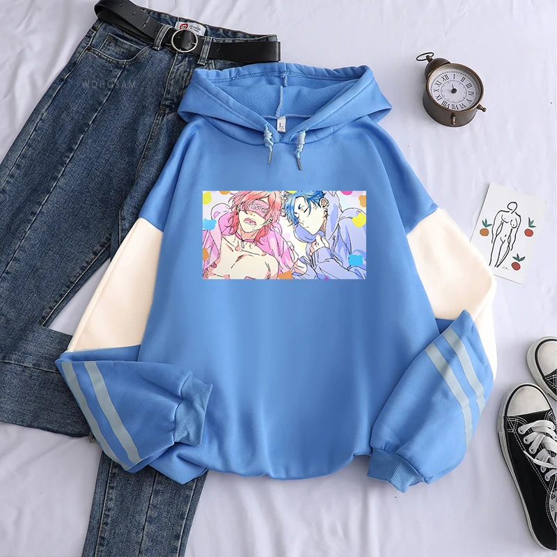 Anime Yarichin Club Aesthetics Yui Tamura Ayato Yuri Cartoon Kawaii Couple Hoodies Harajuku Unisex Winter Streetwear Sweatshirts