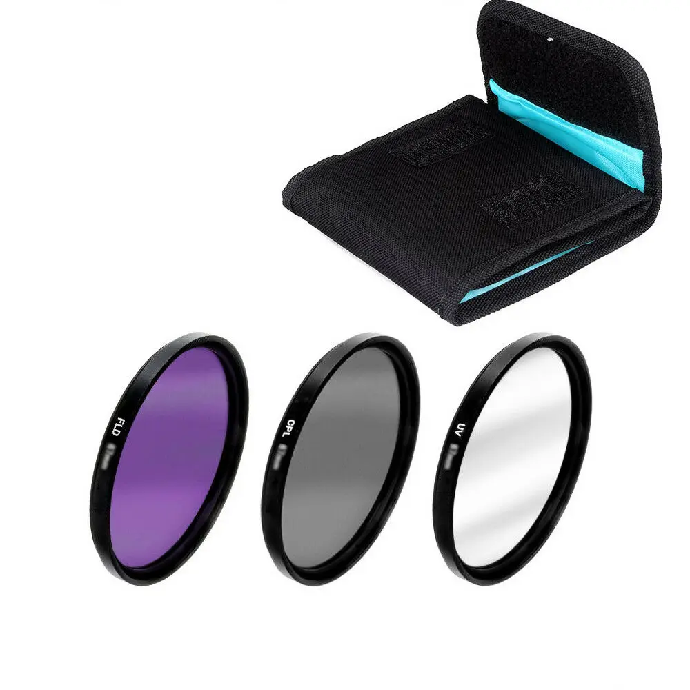 3 in 1 37 43 46 49 52 55 58 62 67 72 77 82mm Lens Filter Kit UV CPL FLD Set with Bag for Cannon Sony Pentax Nikon Camera Lens