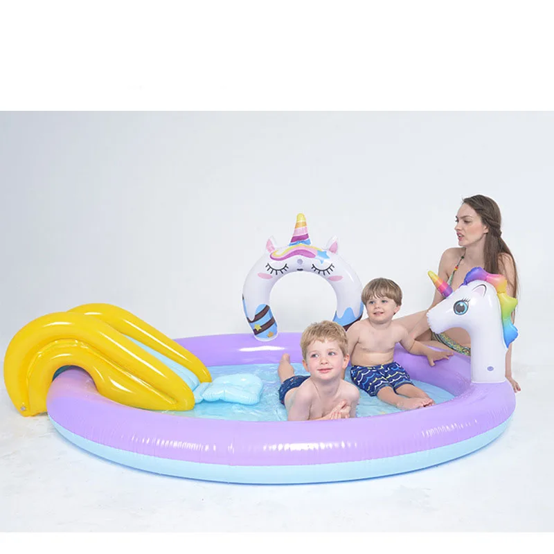 298CM Children's Inflatable Swimming Pool Garden With Slide Pool Interesting Baby Sand Pool Ocean Ball Pool Water Slide for Baby