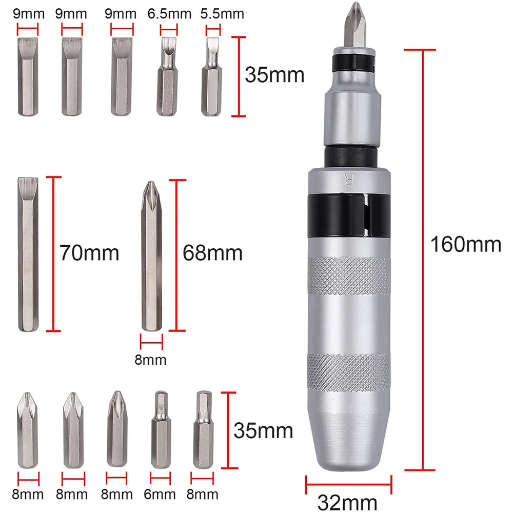 Impact Screwdriver Set Industrial Grade Multifunctional Heavy Duty Shock Screwdriver Bits Screw Extractor Repair Driver Set