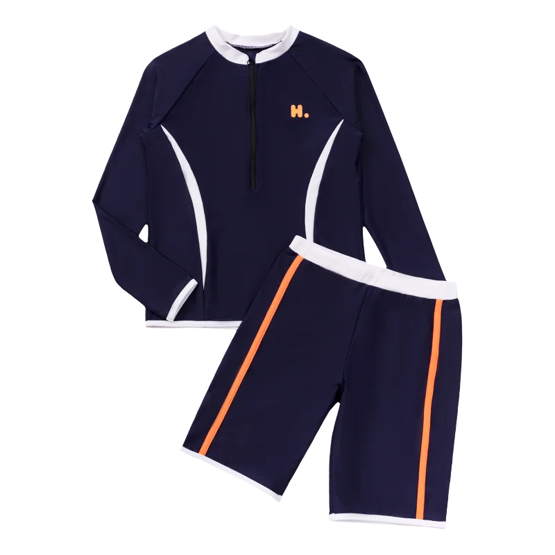 2021 estate nuovi bambini costume da bagno ragazzo manica lunga costumi da bagno costumi da bagno 2 pezzi surf muta da sub asciugatura rapida