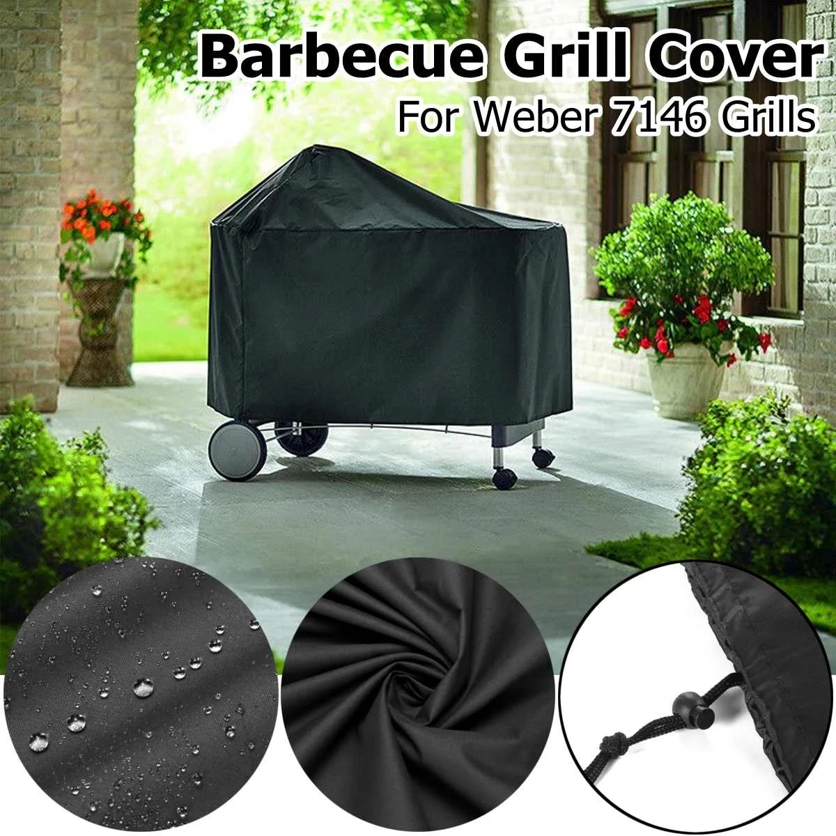 Waterproof BBQ Grill Protective Cover for Weber 7152 Charcoal Grills 124x65x101cm Outdoor Camping BBQ Accessories