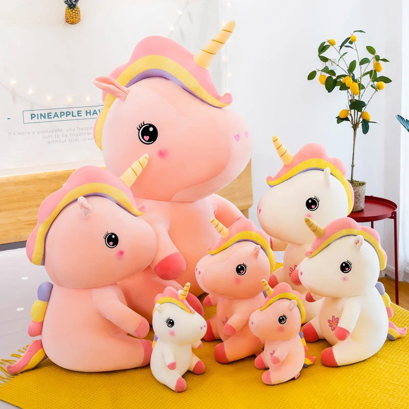 65cm Kawaii Giant Unicorn Plush Toy Soft Stuffed Unicorn Soft Dolls Animal Horse Toys For Children Girl Pillow Birthday Gifts