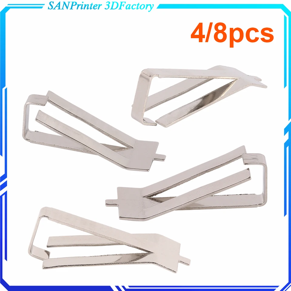 1/4/8pcs Stainless Steel Glass Heated Bed Clip Clamp 3D Printer Parts Heatbed Clip For UM Ender3 Build Platform Retainerc