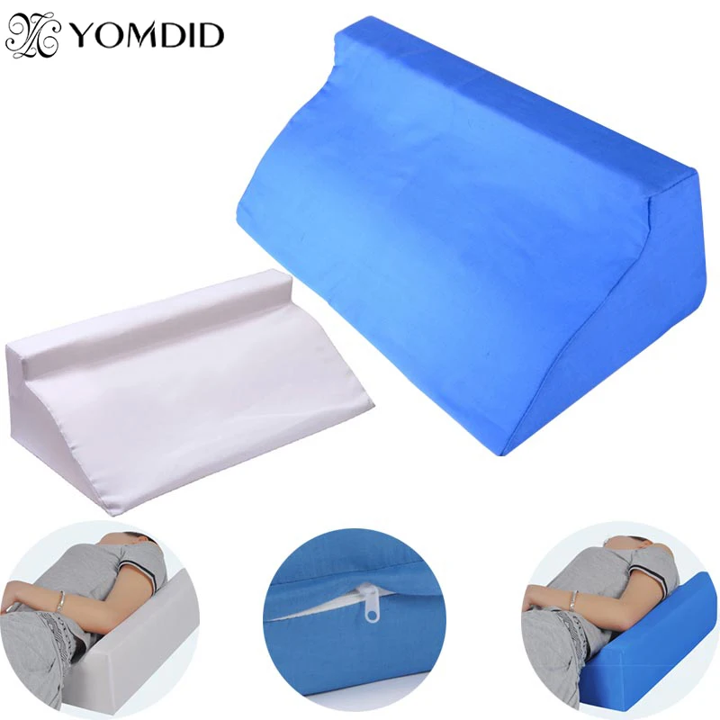 Sponge Orthopedic Acid Reflux Bed Wedge Pillow Back Leg Elevation Cushion Bedding Massage Pillows White Blue Body Relax