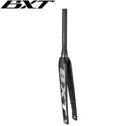 BXT 700C Carbon Road Fork, Thru Axle Internal Fork 100x12mm Disc Brake Bicycle Fork Fit Flat Mount