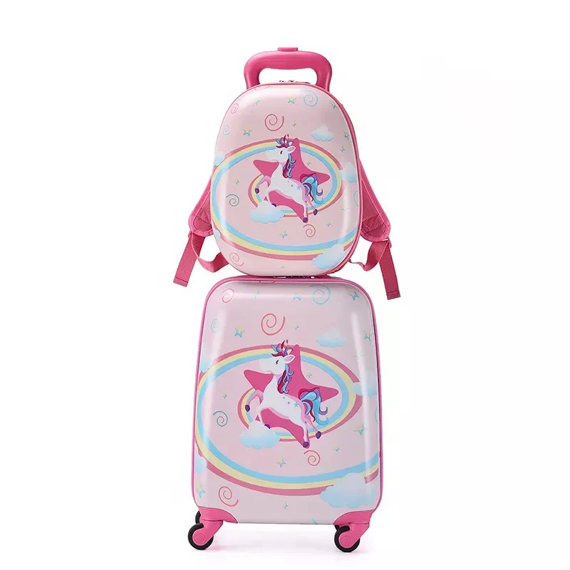 children's-cartoon-trolley-suitcase-with-backpack-set-cute-13-inch-bag-boys-girls-18-inch-carry-on-rolling-luggage-travel-valise