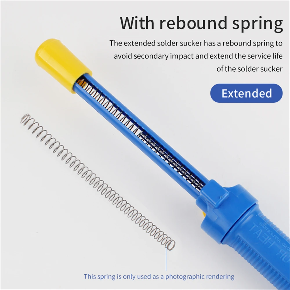 LUXIANZI Extended Desoldering Pump with Rebound Spring Plastic Desoldering Tin Pump Vacuum Tin Solder Removal Welding Tools