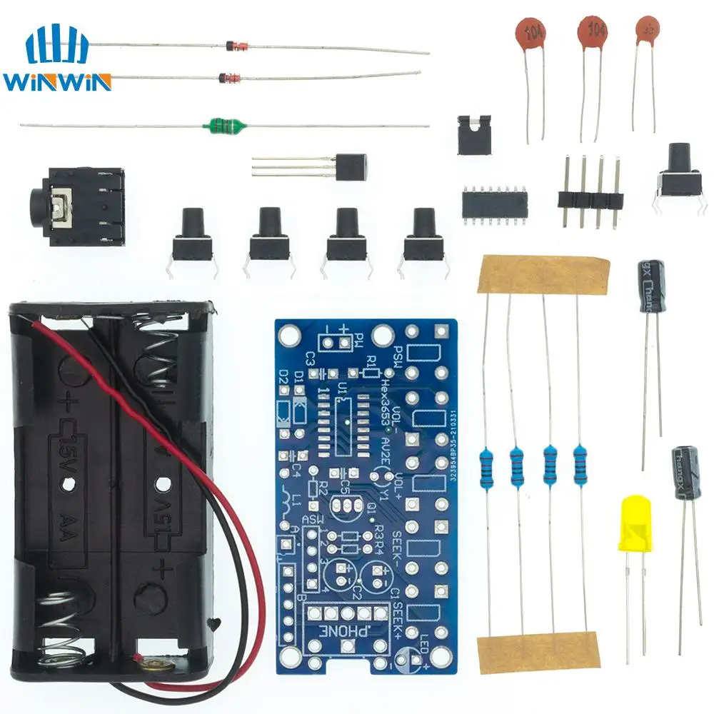 DIY Electronic Kits Wireless Stereo FM Radio Receiver Module PCB 76MHz-108MHz DC 1.8V-3.6V