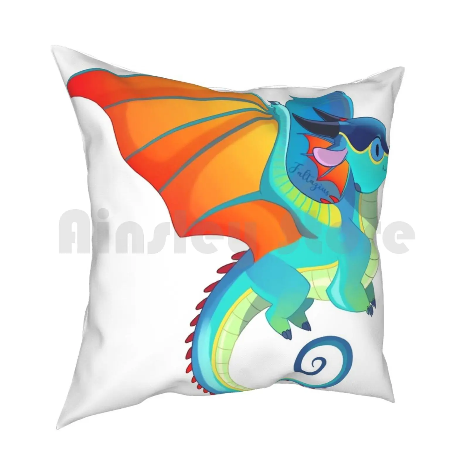 Rainwing Of Fire Pillow Case Printed Home Soft DIY Pillow cover Faltazius Fantasy Dragon Cute Dragon Baby Dragon Of Fire