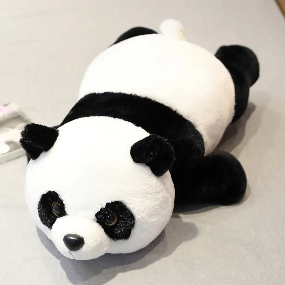 

New 50cm-110cm Lying Panda Plush Toys Soft Cartoon Animal Black and White Stuffed Doll Sleeping Pillow