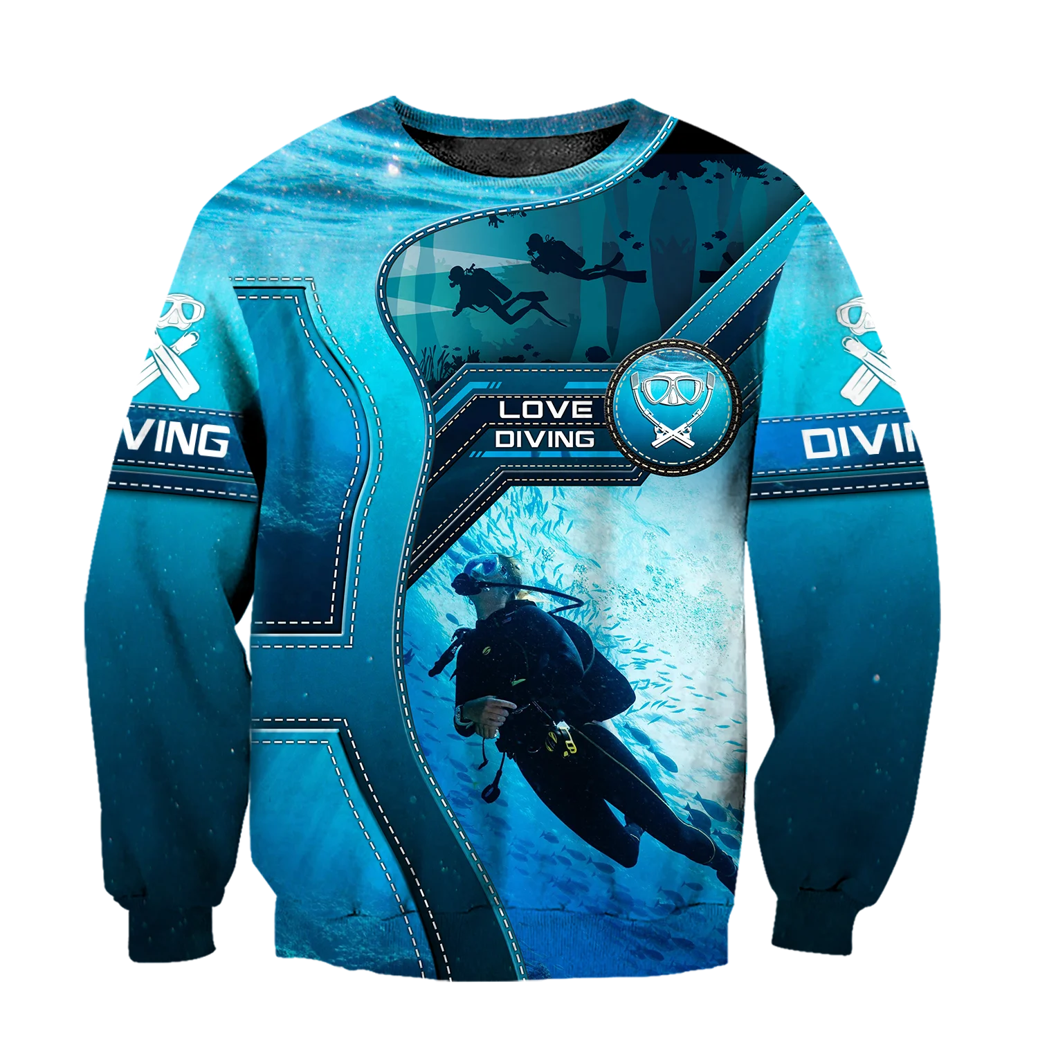 Sudadera con capucha para hombre, ropa de buceo con estampado 3D, bonita, con cremallera, chándal informal, KJ330